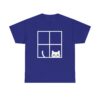 Peeking Cat Window T-Shirt  Cute Cat Graphic Tee