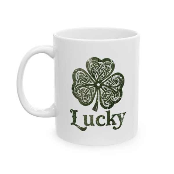 Lucky Green Celtic Clover Mug | St. Patrick's Day Ceramic Coffee Mug