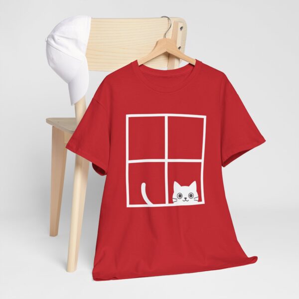 Peeking Cat Window T-Shirt  Cute Cat Graphic Tee