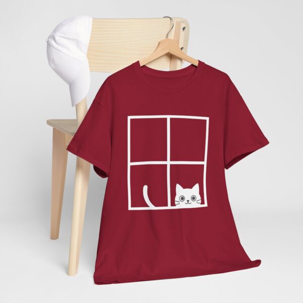 Peeking Cat Window T-Shirt  Cute Cat Graphic Tee