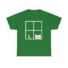 Peeking Cat Window T-Shirt  Cute Cat Graphic Tee