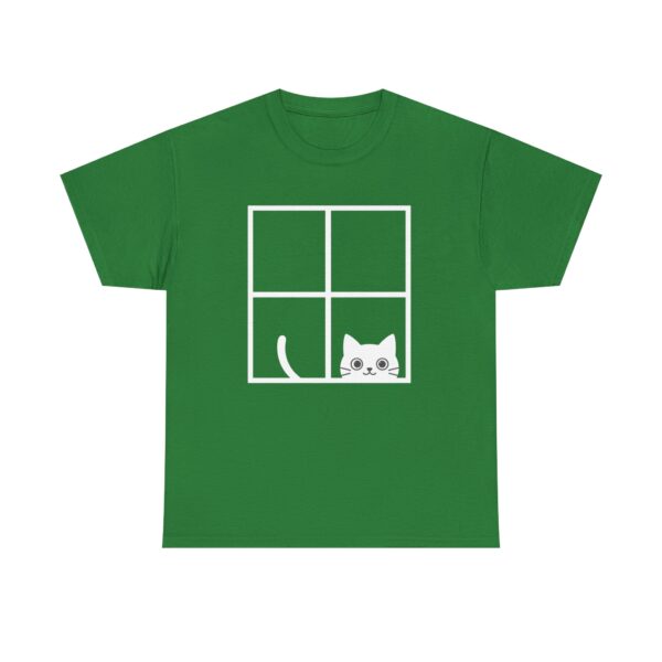 Peeking Cat Window T-Shirt  Cute Cat Graphic Tee