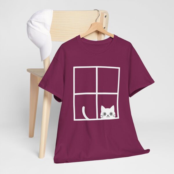 Peeking Cat Window T-Shirt  Cute Cat Graphic Tee