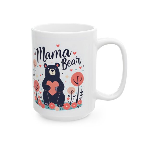 Mama Bear Mug , Cute Mother’s Day Mug, Gift for Mom, Heart, Floral Design
