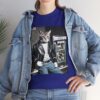 Cool 1950s Cat in Leather Jacket T-shirt – Retro Style, Fun Design - Unisex Tee