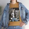 Cool 1950s Cat in Leather Jacket T-shirt – Retro Style, Fun Design - Unisex Tee