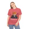 Samurai Cat T-Shirt – Fierce Orange Tabby in Traditional Armor Art Tee
