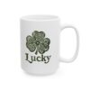 Lucky Green Celtic Clover Mug | St. Patrick's Day Ceramic Coffee Mug