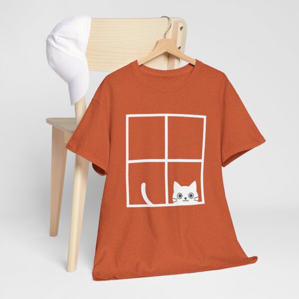 Peeking Cat Window T-Shirt  Cute Cat Graphic Tee