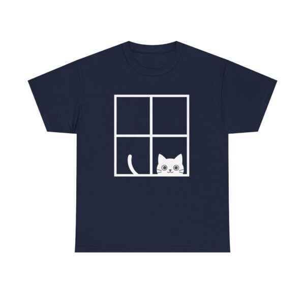 Peeking Cat Window T-Shirt  Cute Cat Graphic Tee