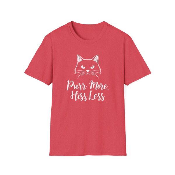 Purr More Hiss Less T-Shirt Funny Cat Lover Tee Positive Message Humorous