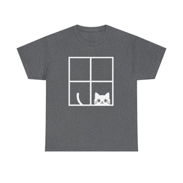 Peeking Cat Window T-Shirt  Cute Cat Graphic Tee