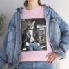 Cool 1950s Cat in Leather Jacket T-shirt – Retro Style, Fun Design - Unisex Tee