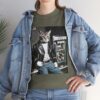 Cool 1950s Cat in Leather Jacket T-shirt – Retro Style, Fun Design - Unisex Tee