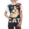 Retro Cat Lover Tee, Fun Cat T-Shirt, Gifts for Cat Lovers, Cute  (AOP Printing)