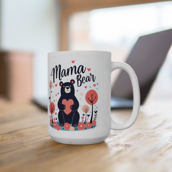 Mama Bear Mug , Cute Mother’s Day Mug, Gift for Mom, Heart, Floral Design