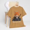 Samurai Cat T-Shirt – Fierce Orange Tabby in Traditional Armor Art Tee