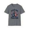 Vintage Look Boxing Gloves Keep On Fighting Patriotic T-Shirt USA Stars Stripes