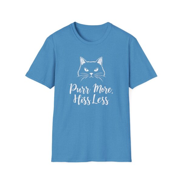 Purr More Hiss Less T-Shirt Funny Cat Lover Tee Positive Message Humorous