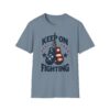 Vintage Look Boxing Gloves Keep On Fighting Patriotic T-Shirt USA Stars Stripes