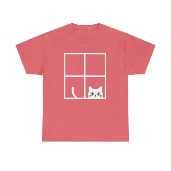Peeking Cat Window T-Shirt  Cute Cat Graphic Tee