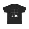 Peeking Cat Window T-Shirt  Cute Cat Graphic Tee
