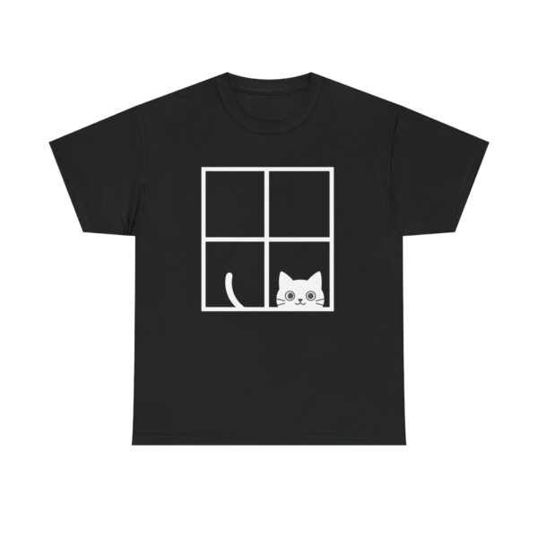 Peeking Cat Window T-Shirt  Cute Cat Graphic Tee
