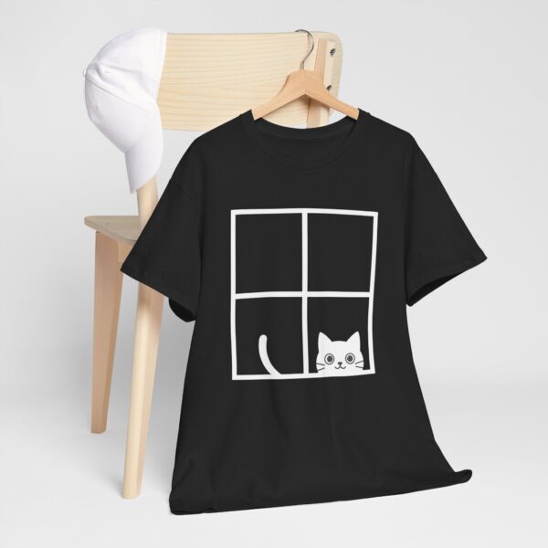 Peeking Cat Window T-Shirt  Cute Cat Graphic Tee