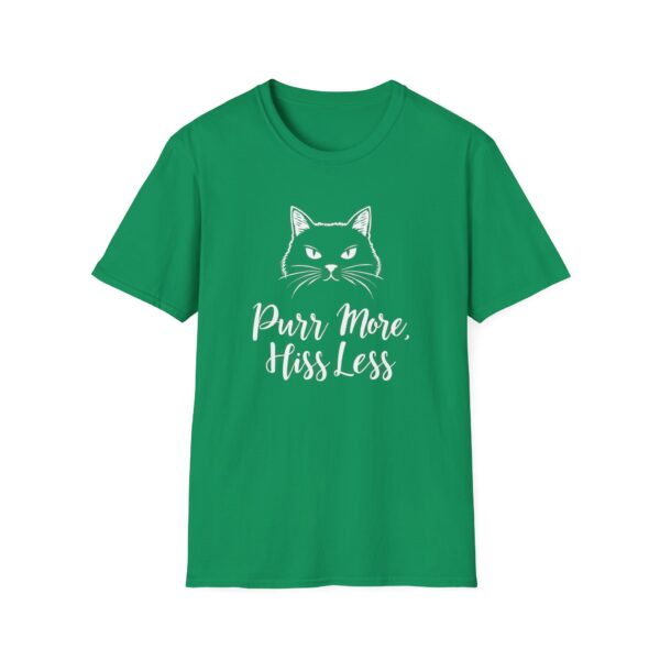 Purr More Hiss Less T-Shirt Funny Cat Lover Tee Positive Message Humorous