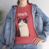 6824790447281136006_2048.jpeg Meh Tuxedo Cat Unisex T-Shirt | Sarcastic Introvert Graphic Tee