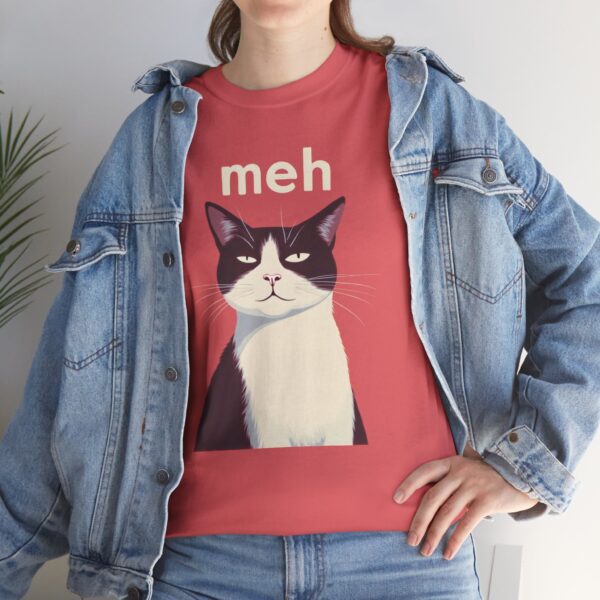 6824790447281136006_2048.jpeg Meh Tuxedo Cat Unisex T-Shirt | Sarcastic Introvert Graphic Tee