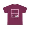 Peeking Cat Window T-Shirt  Cute Cat Graphic Tee