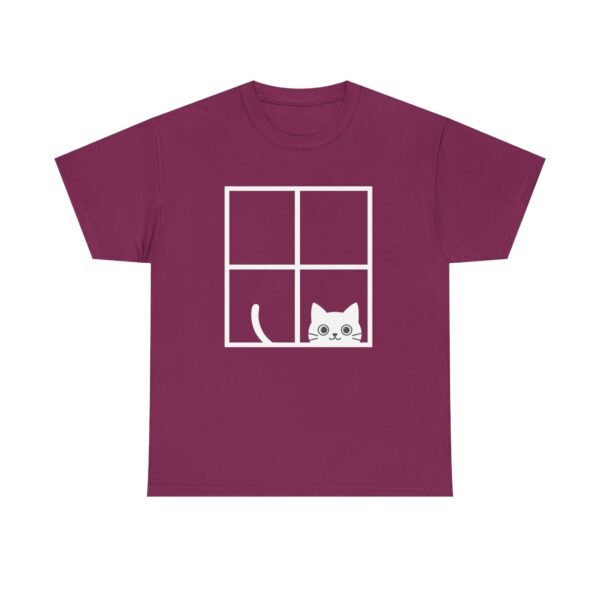 Peeking Cat Window T-Shirt  Cute Cat Graphic Tee