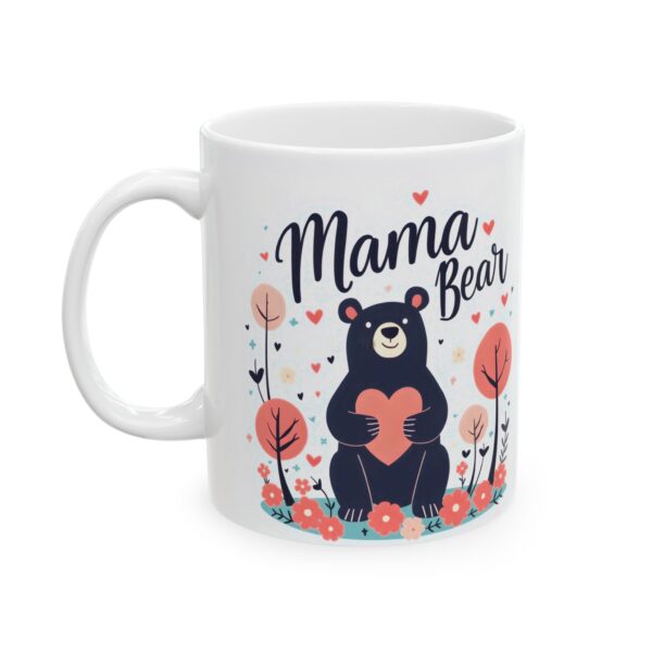 Mama Bear Mug , Cute Mother’s Day Mug, Gift for Mom, Heart, Floral Design