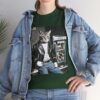 Cool 1950s Cat in Leather Jacket T-shirt – Retro Style, Fun Design - Unisex Tee