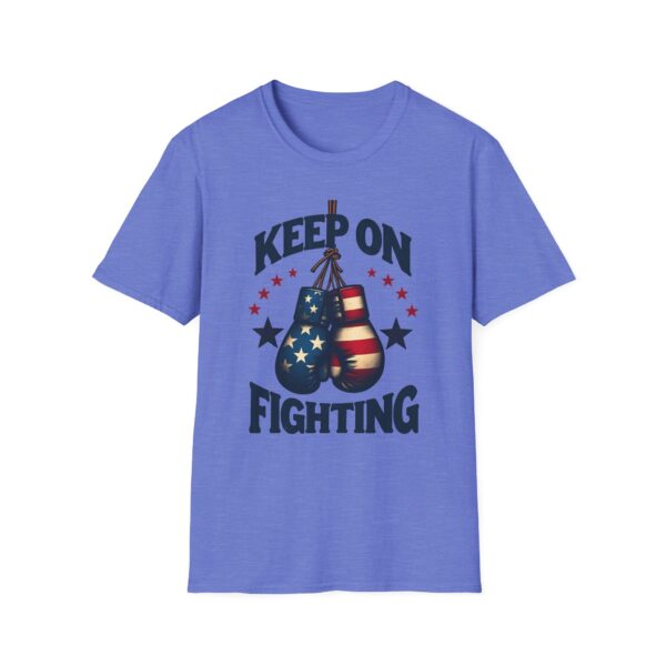 Vintage Look Boxing Gloves Keep On Fighting Patriotic T-Shirt USA Stars Stripes