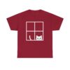 Peeking Cat Window T-Shirt  Cute Cat Graphic Tee