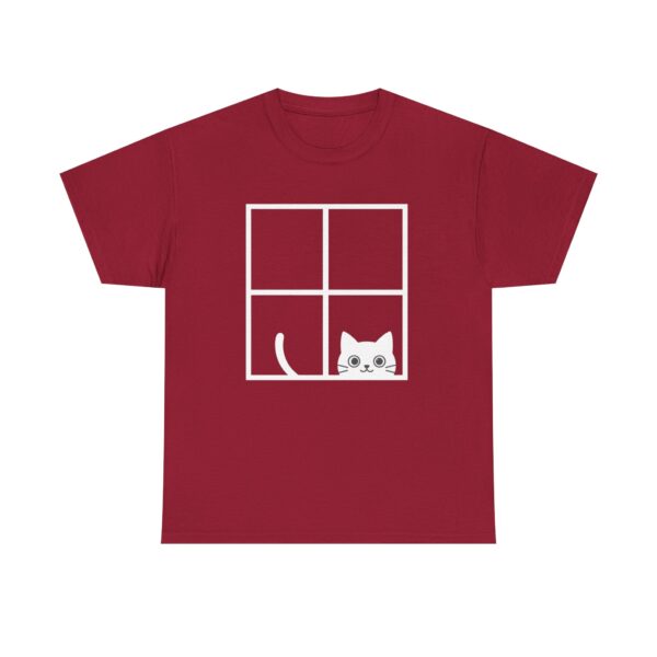 Peeking Cat Window T-Shirt  Cute Cat Graphic Tee
