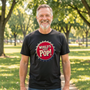 bestpop__00002_ World's Best Pop Vintage Bottle Cap Men's T-Shirt | Retro Graphic Tee