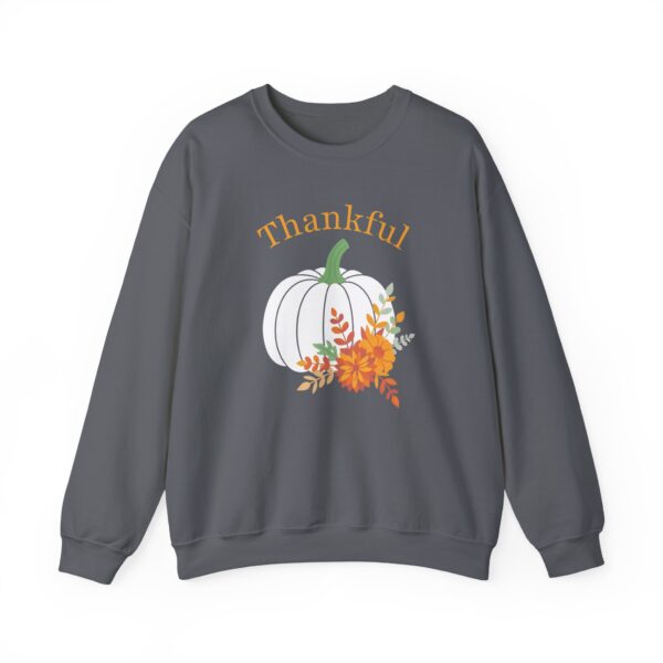 11357385039807255445_2048.jpeg Thankful Sweatshirt Floral Pumpkin Fall Crewneck Thanksgiving Sweatshirt