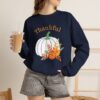 11640406462634490964_2048.jpeg Thankful Sweatshirt Floral Pumpkin Fall Crewneck Thanksgiving Sweatshirt
