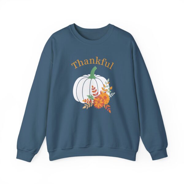 13511725714737972452_2048.jpeg Thankful Sweatshirt Floral Pumpkin Fall Crewneck Thanksgiving Sweatshirt