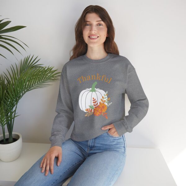 16195662064848834157_2048.jpeg Thankful Sweatshirt Floral Pumpkin Fall Crewneck Thanksgiving Sweatshirt