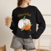 17304847713220780802_2048.jpeg Thankful Sweatshirt Floral Pumpkin Fall Crewneck Thanksgiving Sweatshirt
