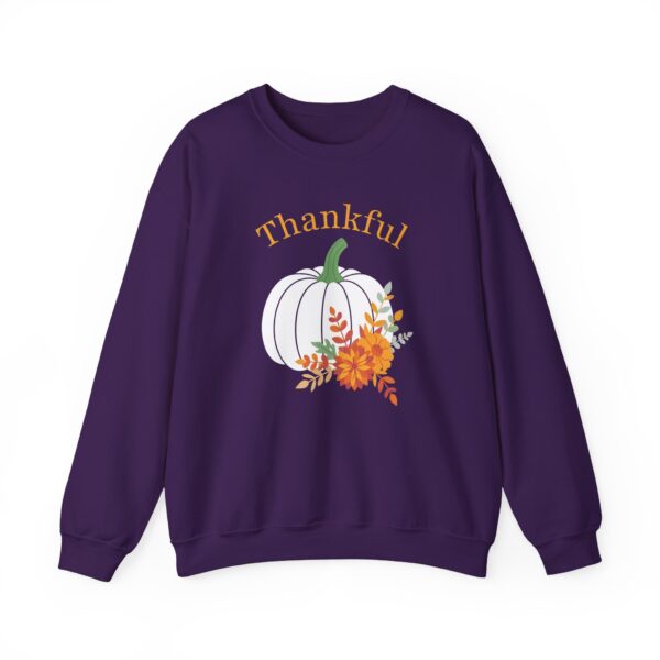17884818518598243389_2048.jpeg Thankful Sweatshirt Floral Pumpkin Fall Crewneck Thanksgiving Sweatshirt