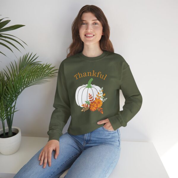 2566085574141943344_2048.jpeg Thankful Sweatshirt Floral Pumpkin Fall Crewneck Thanksgiving Sweatshirt