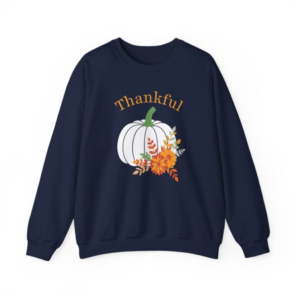 4954092772510641698_2048.jpeg Thankful Sweatshirt Floral Pumpkin Fall Crewneck Thanksgiving Sweatshirt