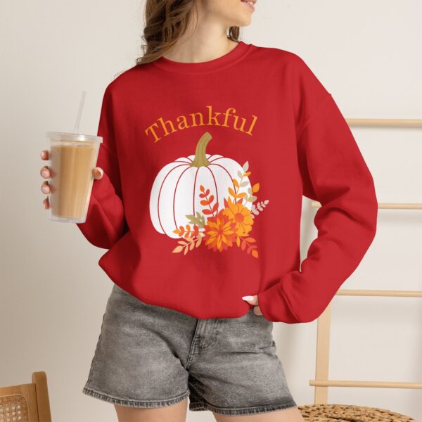6306448161478333433_2048.jpeg Thankful Sweatshirt Floral Pumpkin Fall Crewneck Thanksgiving Sweatshirt
