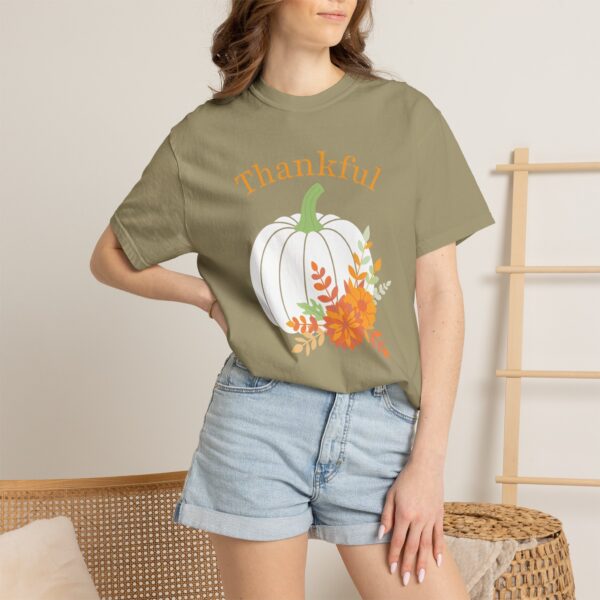 7974877797887088086_2048.jpeg Thankful" Floral Pumpkin Comfort Colors Graphic Tee
